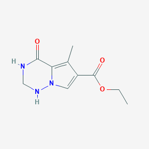 molecular formula C10H13N3O3 B15134597 ethyl 5-methyl-4-oxo-2,3-dihydro-1H-pyrrolo[2,1-f][1,2,4]triazine-6-carboxylate 