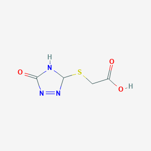 molecular formula C4H5N3O3S B15134623 2-[(5-Oxo-3,4-dihydro-1,2,4-triazol-3-yl)sulfanyl]acetic acid 