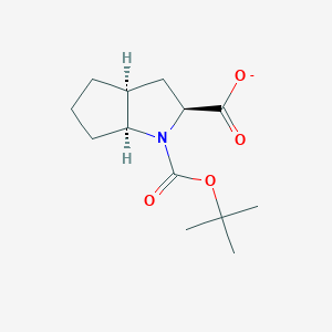 molecular formula C13H20NO4- B15134662 Cyclopenta[b]pyrrole-1,2(2H)-dicarboxylic acid, hexahydro-, 1-(1,1-dimethylethyl) ester, (2S,3aS,6aS)- 