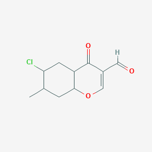 6-Chloro-7-methyl-4-oxo-4a,5,6,7,8,8a-hexahydrochromene-3-carbaldehyde