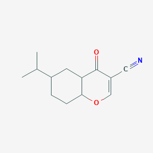 4-Oxo-6-propan-2-yl-4a,5,6,7,8,8a-hexahydrochromene-3-carbonitrile