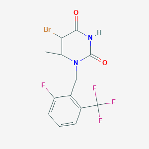 5-Bromo-1-[[2-fluoro-6-(trifluoromethyl)phenyl]methyl]-6-methyl-1,3-diazinane-2,4-dione