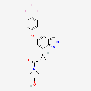 (3-hydroxyazetidin-1-yl)-[(1S,2S)-2-[2-methyl-5-[4-(trifluoromethyl)phenoxy]indazol-7-yl]cyclopropyl]methanone