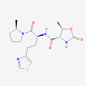 (4S,5S)-5-methyl-N-[(2S)-1-[(2R)-2-methylpyrrolidin-1-yl]-1-oxo-4-(1,3-thiazol-4-yl)butan-2-yl]-2-oxo-1,3-oxazolidine-4-carboxamide