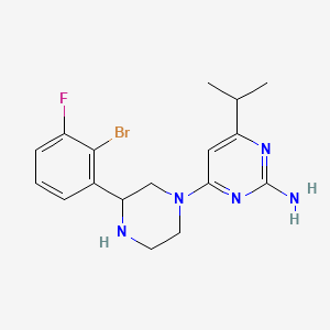 molecular formula C17H21BrFN5 B15134973 4-[3-(2-Bromo-3-fluorophenyl)piperazin-1-yl]-6-propan-2-ylpyrimidin-2-amine 