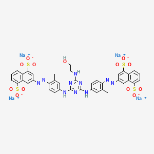 molecular formula C39H30N10Na4O13S4 B15135063 Tetrasodium;3-[[4-[[4-[4-[(4,8-disulfonatonaphthalen-2-yl)diazenyl]-3-methylanilino]-6-(2-hydroxyethylamino)-1,3,5-triazin-2-yl]amino]-2-methylphenyl]diazenyl]naphthalene-1,5-disulfonate 