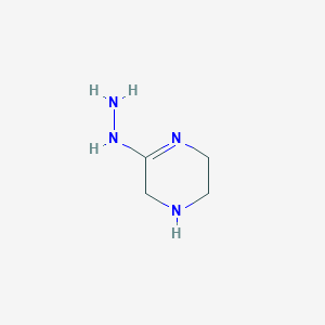 molecular formula C4H10N4 B15135071 1,2,3,6-Tetrahydropyrazin-5-ylhydrazine 