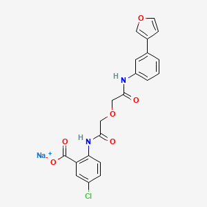 sodium;5-chloro-2-[[2-[2-[3-(furan-3-yl)anilino]-2-oxoethoxy]acetyl]amino]benzoate