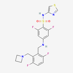 4-[[2-(azetidin-1-ylmethyl)-3,6-difluorophenyl]methylamino]-2,6-difluoro-N-(1,3-thiazol-4-yl)benzenesulfonamide