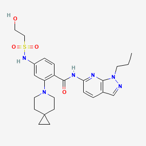 molecular formula C25H32N6O4S B15135158 2-(6-azaspiro[2.5]octan-6-yl)-4-(2-hydroxyethylsulfonylamino)-N-(1-propylpyrazolo[3,4-b]pyridin-6-yl)benzamide 