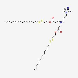 2-(Dodecyldisulfanyl)ethyl 3-[[3-[2-(dodecyldisulfanyl)ethoxy]-3-oxopropyl]-[3-(2-methylimidazol-1-yl)propyl]amino]propanoate