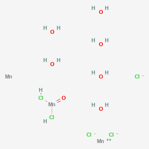 molecular formula Cl5H14Mn3O7- B15135262 Manganese(2+) manganese(1+) dichloro(oxo)manganese hexahydrate trichloride 