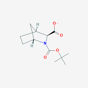 molecular formula C12H18NO4- B15135326 2-Azabicyclo[2.2.1]heptane-2,3-dicarboxylic acid, 2-(1,1-dimethylethyl) ester, (1R,3S,4S)- 