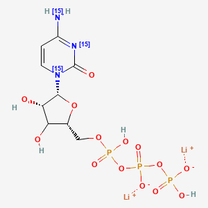 molecular formula C9H14Li2N3O14P3 B15135369 Cytidine-5'-triphosphate-15N3 (dilithium) 