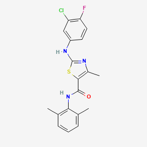 2-(3-chloro-4-fluoroanilino)-N-(2,6-dimethylphenyl)-4-methyl-1,3-thiazole-5-carboxamide