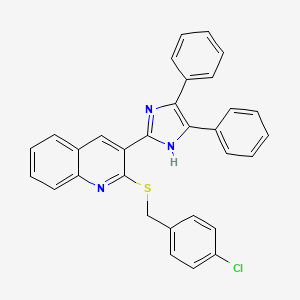 2-[(4-chlorophenyl)methylsulfanyl]-3-(4,5-diphenyl-1H-imidazol-2-yl)quinoline