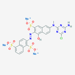 molecular formula C24H15ClN7Na3O10S3 B15135483 trisodium;2-[[6-[(4-amino-6-chloro-1,3,5-triazin-2-yl)-methylamino]-1-hydroxy-3-sulfonatonaphthalen-2-yl]diazenyl]naphthalene-1,5-disulfonate 