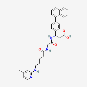 (3S)-3-[[2-[5-[(4-methylpyridin-2-yl)amino]pentanoylamino]acetyl]amino]-3-(4-naphthalen-1-ylphenyl)propanoic acid