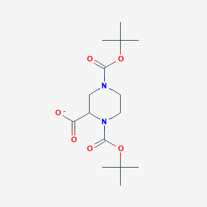 molecular formula C15H25N2O6- B15135583 1,2,4-Piperazinetricarboxylic acid, 1,4-bis(1,1-dimethylethyl) ester 