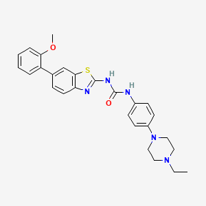 molecular formula C27H29N5O2S B15135590 1-[4-(4-Ethylpiperazin-1-yl)phenyl]-3-[6-(2-methoxyphenyl)-1,3-benzothiazol-2-yl]urea 