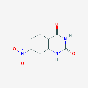 molecular formula C8H11N3O4 B15135645 7-nitro-4a,5,6,7,8,8a-hexahydro-1H-quinazoline-2,4-dione 