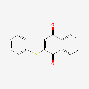 molecular formula C16H10O2S B15135765 1,4-Naphthalenedione, 2-(phenylthio)- CAS No. 57341-12-5