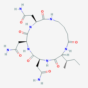 2-[(3S,6S,9S,12S)-6,9-bis(2-amino-2-oxoethyl)-12-[(2S)-butan-2-yl]-2,5,8,11,14-pentaoxo-1,4,7,10,13-pentazacycloheptadec-3-yl]acetamide