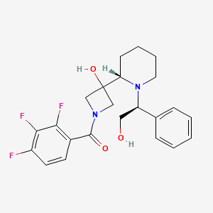 molecular formula C23H25F3N2O3 B1513582 (3-Hydroxy-3-((S)-1-((S)-2-hydroxy-1-phenylethyl)piperidin-2-YL)azetidin-1-YL)(2,3,4-trifluorophenyl)methanone 