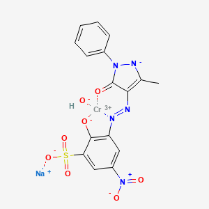 sodium;chromium(3+);3-[(3-methyl-5-oxo-1-phenylpyrazol-2-id-4-yl)diazenyl]-5-nitro-2-oxidobenzenesulfonate;hydroxide