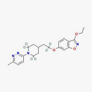 molecular formula C21H26N4O3 B15135928 6-[1,1-Dideuterio-2-[2,2,6,6-tetradeuterio-1-(6-methylpyridazin-3-yl)piperidin-4-yl]ethoxy]-3-ethoxy-1,2-benzoxazole 