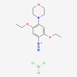 molecular formula C14H20Cl3N3O3Zn B1513595 Benzenediazonium, 2,5-diethoxy-4-(4-morpholinyl)-, trichlorozincate(1-) (1:1) CAS No. 26123-91-1