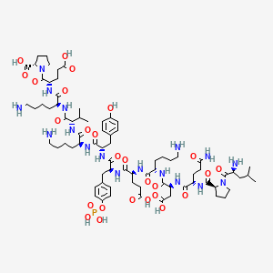 molecular formula C76H118N17O26P B15136017 H-Leu-Pro-Gln-Asp-Lys-Glu-Tyr(PO3H2)-Tyr-Lys-Val-Lys-Glu-Pro-OH 