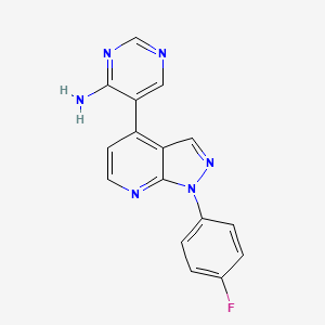 5-(1-(4-fluorophenyl)-1H-pyrazolo[3,4-b]pyridin-4-yl)pyrimidin-4-amine