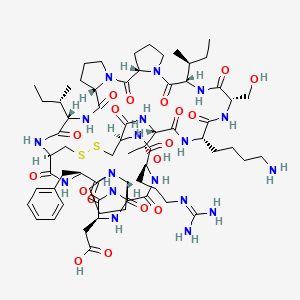 molecular formula C67H104N18O18S2 B15136060 cyclo[Arg-Cys(1)-Thr-Lys-Ser-Ile-Pro-Pro-Ile-Cys(1)-Phe-Pro-Asp-Gly] 