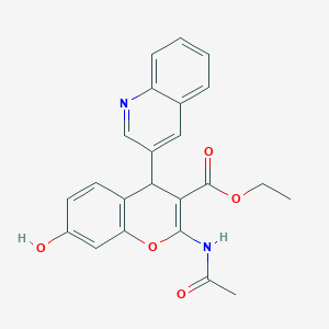 Ethyl 2-(acetylamino)-7-hydroxy-4-quinolin-3-yl-4H-chromene-3-carboxylate