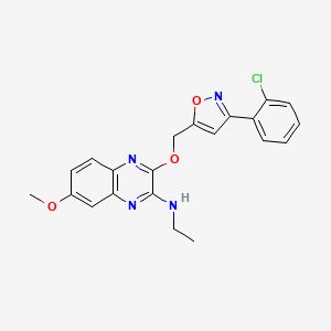 3-[[3-(2-chlorophenyl)-1,2-oxazol-5-yl]methoxy]-N-ethyl-7-methoxyquinoxalin-2-amine