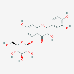 2-(3,4-dihydroxyphenyl)-3,7-dihydroxy-5-[(2S,3R,4S,5S,6R)-3,4,5-trihydroxy-6-(hydroxymethyl)oxan-2-yl]oxychromen-4-one