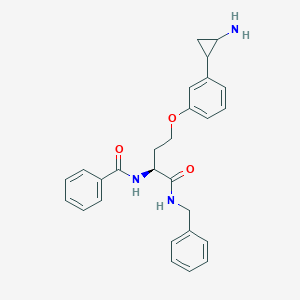 N-[(2S)-4-[3-(2-aminocyclopropyl)phenoxy]-1-(benzylamino)-1-oxobutan-2-yl]benzamide