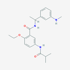 2-ethoxy-N-[1-[3-(methylamino)phenyl]ethyl]-5-(2-methylpropanoylamino)benzamide