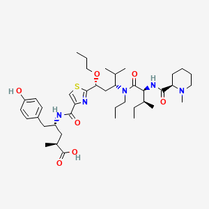 (2S,4R)-5-(4-hydroxyphenyl)-2-methyl-4-[[2-[(1R,3R)-4-methyl-3-[[(2S,3S)-3-methyl-2-[[(2R)-1-methylpiperidine-2-carbonyl]amino]pentanoyl]-propylamino]-1-propoxypentyl]-1,3-thiazole-4-carbonyl]amino]pentanoic acid