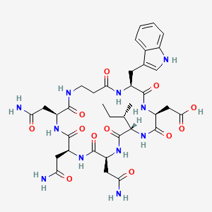 molecular formula C36H49N11O12 B15136373 cyclo[Asn-Asn-Asn-bAla-Trp-Asp-Ile] 