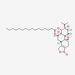 molecular formula C36H54O7 B15136444 [(1S,2S,4S,5S,7S,8R,9R,11S,13S)-1-methyl-17-oxo-7-propan-2-yl-3,6,10,16-tetraoxaheptacyclo[11.7.0.02,4.02,9.05,7.09,11.014,18]icos-14(18)-en-8-yl] hexadecanoate 