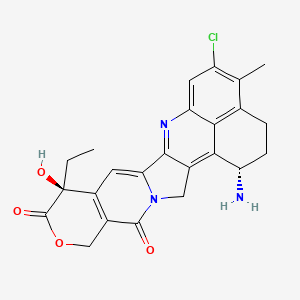 (10S,23S)-23-amino-18-chloro-10-ethyl-10-hydroxy-19-methyl-8-oxa-4,15-diazahexacyclo[14.7.1.02,14.04,13.06,11.020,24]tetracosa-1,6(11),12,14,16,18,20(24)-heptaene-5,9-dione