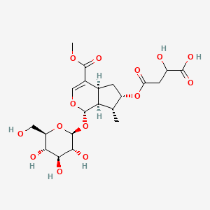 4-[[(1S,4aS,6S,7R,7aS)-4-methoxycarbonyl-7-methyl-1-[(2S,3R,4S,5S,6R)-3,4,5-trihydroxy-6-(hydroxymethyl)oxan-2-yl]oxy-1,4a,5,6,7,7a-hexahydrocyclopenta[c]pyran-6-yl]oxy]-2-hydroxy-4-oxobutanoic acid