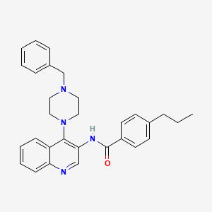 molecular formula C30H32N4O B15136607 N-[4-(4-benzylpiperazin-1-yl)quinolin-3-yl]-4-propylbenzamide 