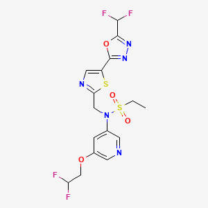 N-[5-(2,2-difluoroethoxy)pyridin-3-yl]-N-({5-[5-(difluoromethyl)-1,3,4-oxadiazol-2-yl]-1,3-thiazol-2-yl}methyl)ethane-1-sulfonamide