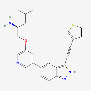 molecular formula C24H24N4OS B15136801 (2S)-4-methyl-1-[5-[3-(2-thiophen-3-ylethynyl)-2H-indazol-5-yl]pyridin-3-yl]oxypentan-2-amine 