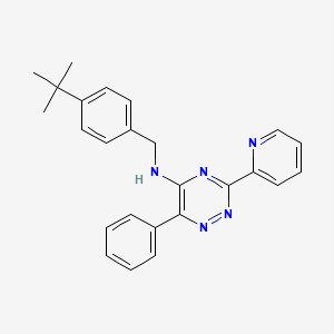 molecular formula C25H25N5 B15136817 N-[(4-tert-butylphenyl)methyl]-6-phenyl-3-pyridin-2-yl-1,2,4-triazin-5-amine 