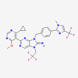 2-(4-Cyclopropyl-6-methoxypyrimidin-5-yl)-9-[[4-[1-methyl-4-(trifluoromethyl)imidazol-2-yl]phenyl]methyl]-7-(2,2,2-trifluoroethyl)purin-8-imine