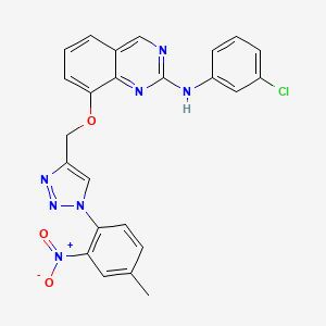 N-(3-chlorophenyl)-8-[[1-(4-methyl-2-nitrophenyl)triazol-4-yl]methoxy]quinazolin-2-amine